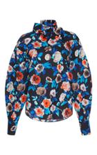 Msgm Tie Neck Floral Shirt