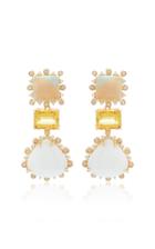 Dana Rebecca 14k Yellow Gold Opal Yellow Beryl And Dolomite Drop Earrings