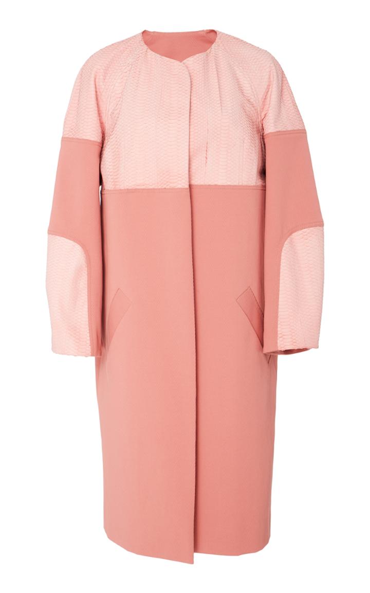 J. Mendel Oversized Coat With Snake Skin Panels