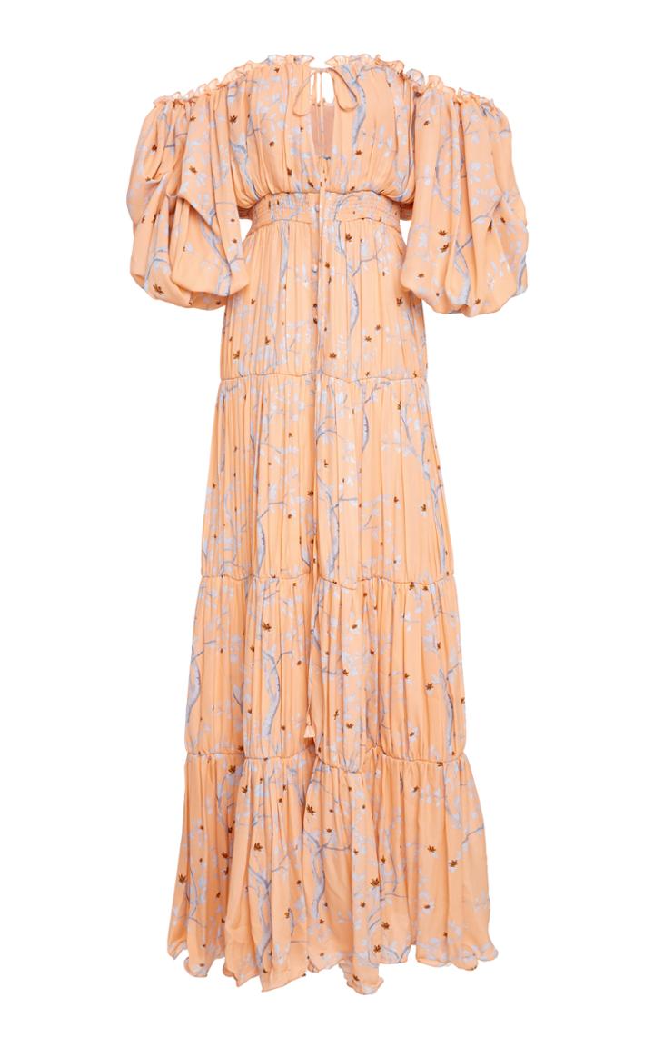 Johanna Ortiz M'o Exclusive Novel Rose Silk Double Georgette Dress