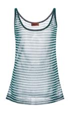 Moda Operandi Missoni Striped Metallic Trim Chiffon Top Size: 42