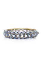 Sanjay Kasliwal 14k Gold Silver Sapphire And Diamond Bangle
