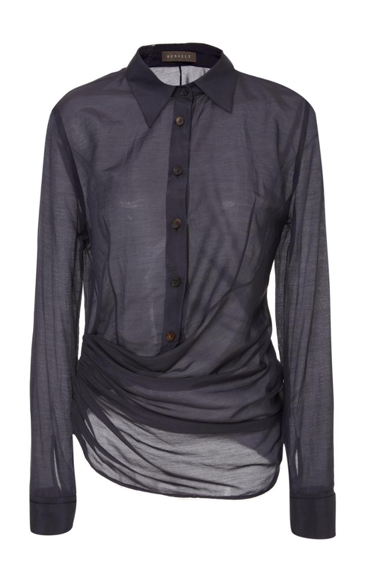 Hensely Wrap Button Up Top
