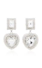Moda Operandi Alessandra Rich Glass Crystal Heart Earrings