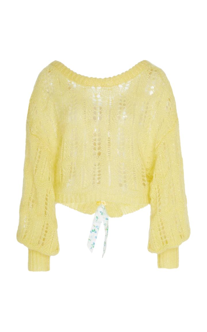 Moda Operandi Loveshackfancy Eugenia Tie Back Sweater Size: 00