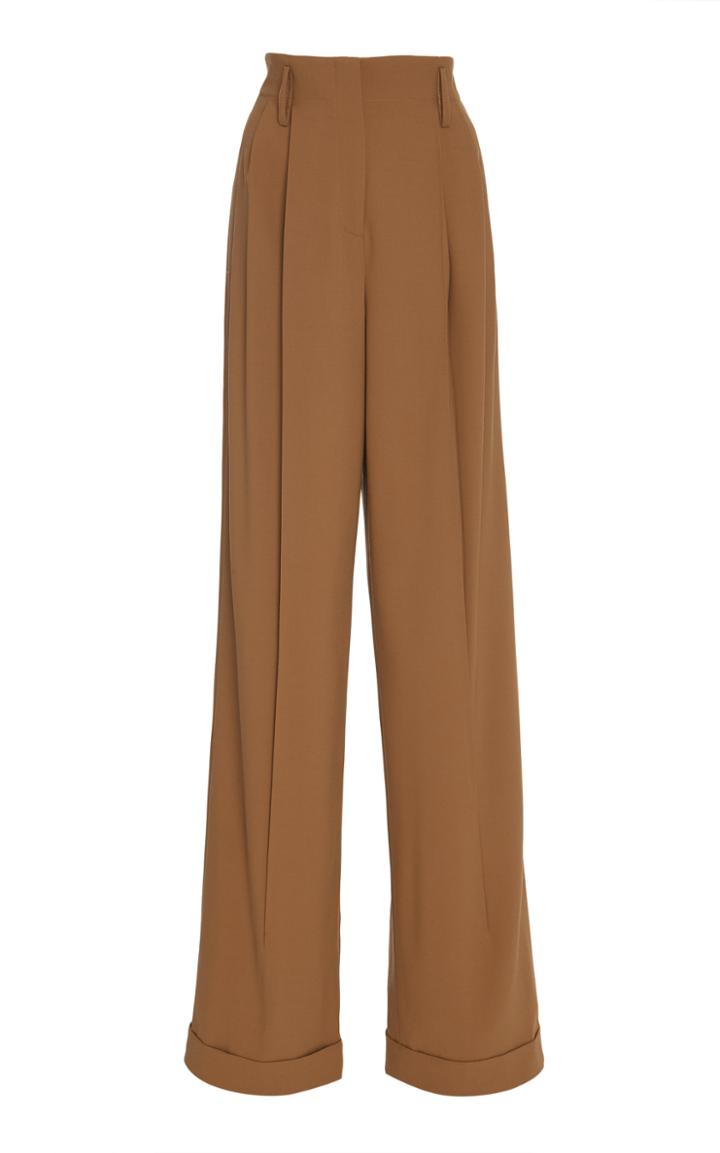 Michael Kors Collection Wool Serge High Waisted Pleated Pant