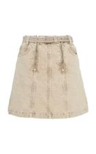Proenza Schouler Pswl Belted Zip-detailed Denim Mini Skirt