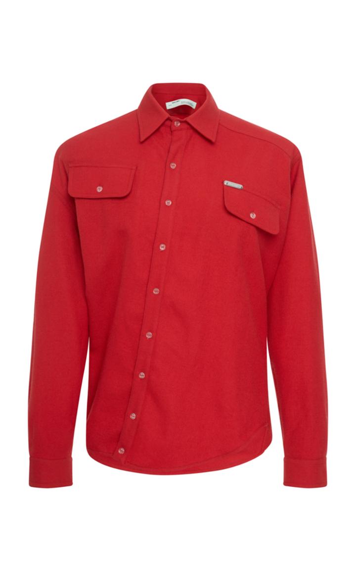 Off-white C/o Virgil Abloh Twist-front Wool Shirt