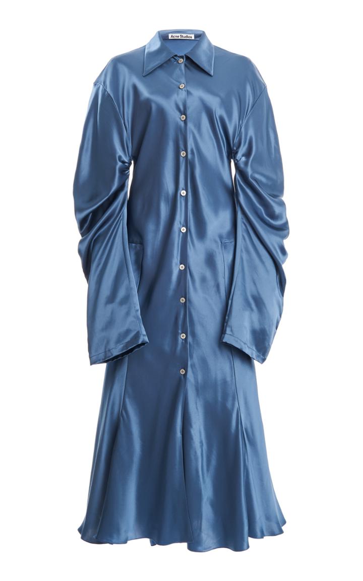 Acne Studios Delissa Draped Satin Midi Dress