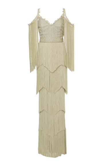 Alexandra Vidal Swirling Star Fringe Gown