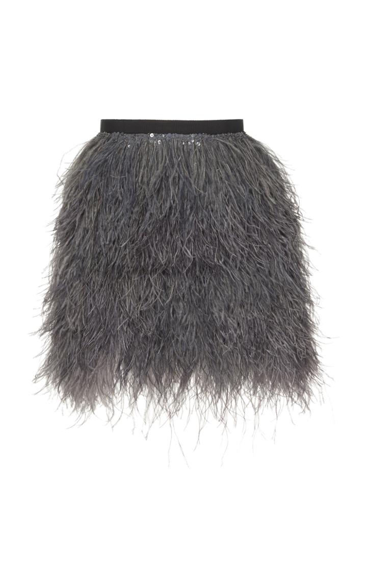 Andrew Gn Feathered Skirt