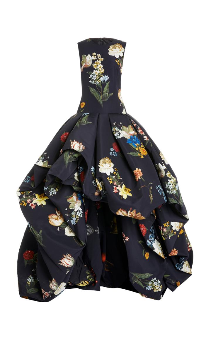 Moda Operandi Oscar De La Renta High-low Floral Sleeveless Gown