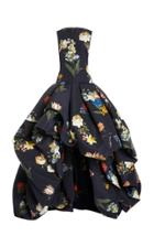 Moda Operandi Oscar De La Renta High-low Floral Sleeveless Gown