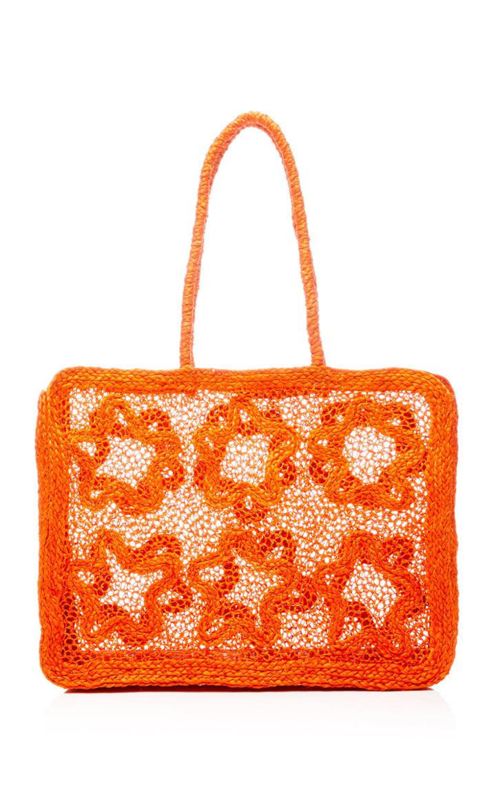 Nannacay Starfish Embroidered Open Knit Bag