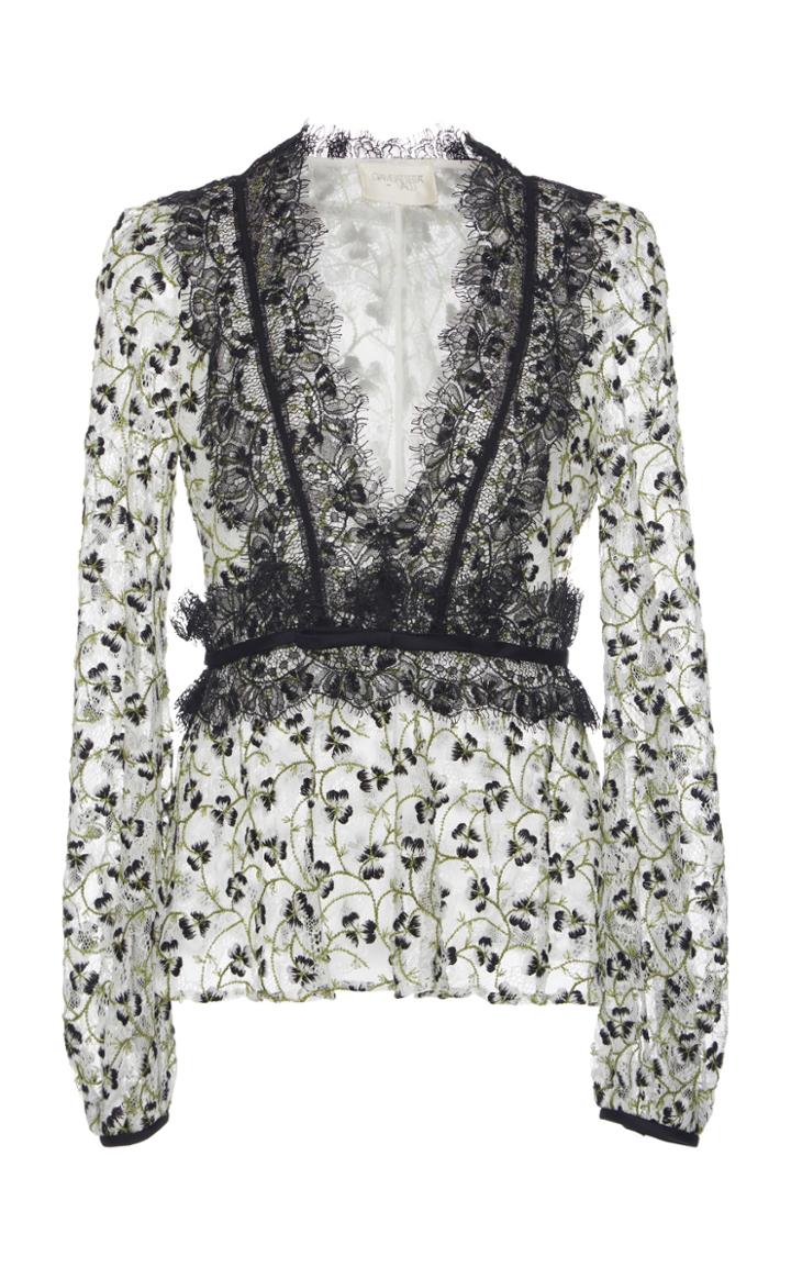 Giambattista Valli Long Sleeve Lace Top