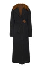 J. Mendel Double Faced Striped Wool Coat