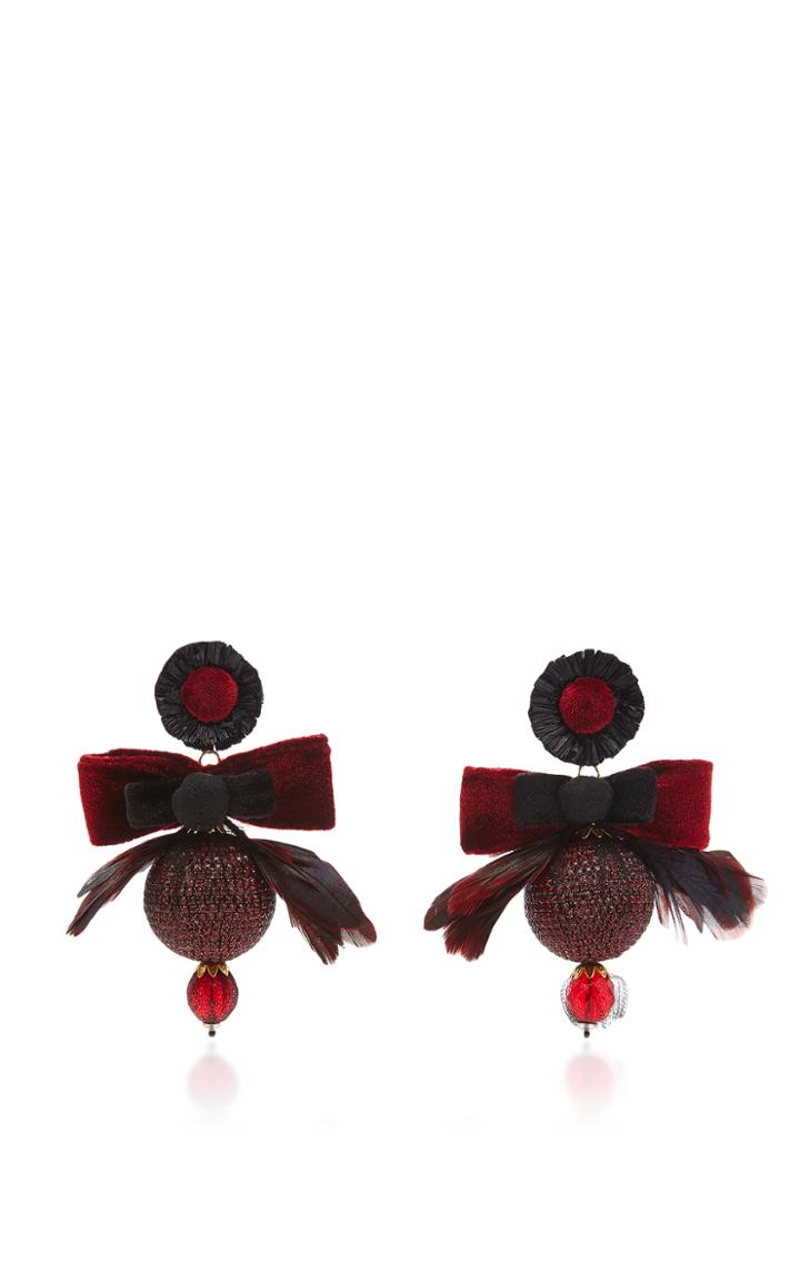 Ranjana Khan Red Disco Ball Earrings