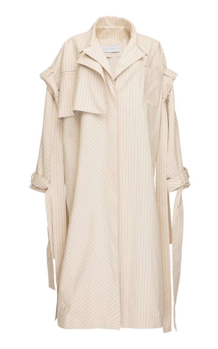 Babukhadia Button Deconstructed Stripe Trench Coat