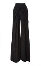 Brandon Maxwell Drape Front Jacquard Pant