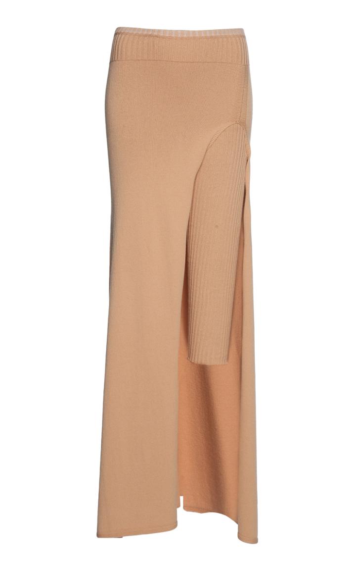 Jacquemus Layered Rib Knit Midi Skirt
