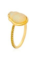 Moda Operandi Lito 14k Gold Opal Scarab And Diamond Ring Size: 4