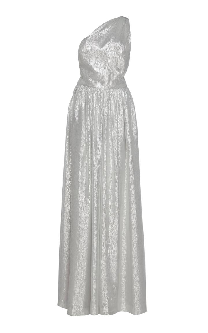 Martin Grant One-shoulder Silk-blend Lame Jumpsuit