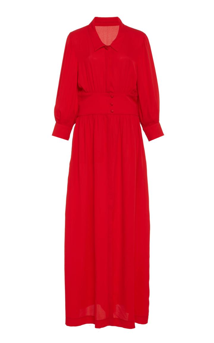 Deitas Karen Silk Collared Maxi Dress