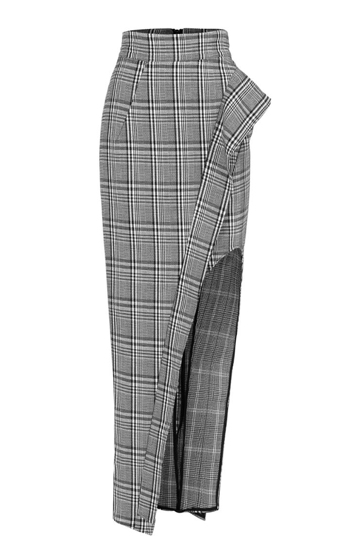 Moda Operandi Maticevski Emblem Check Cut Away Skirt
