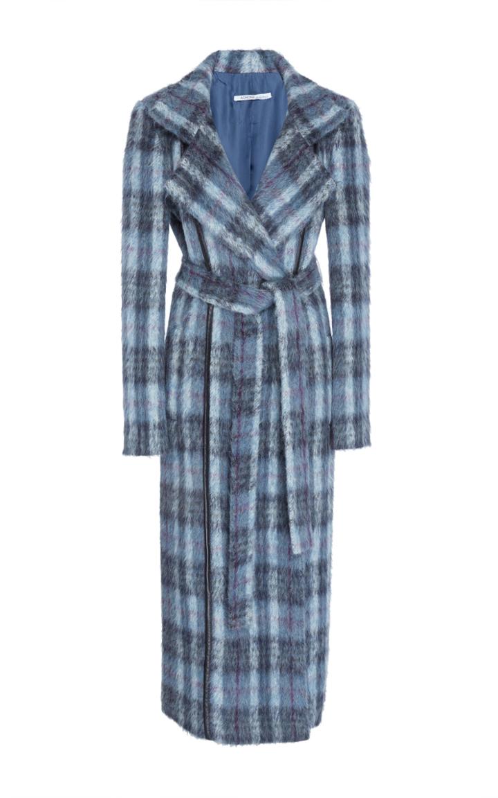 Agnona Alpaca Checkered Trench Coat