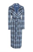 Agnona Alpaca Checkered Trench Coat