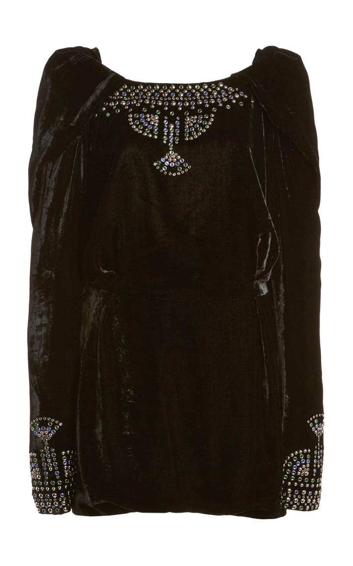 Moda Operandi Dundas Bead-embellished Velet Mini Dress