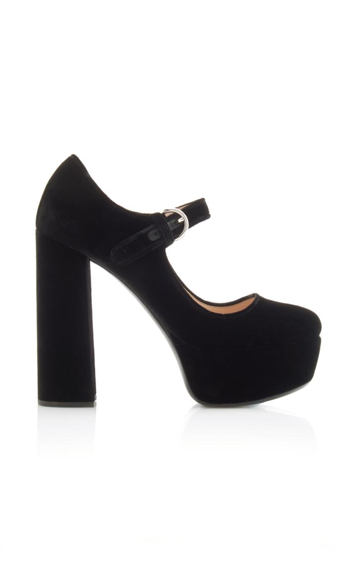 Miu Miu Velvet Platform Pumps