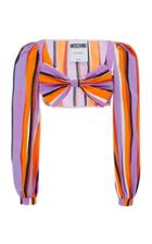 Moschino Stripe Cropped Cotton Poplin Top