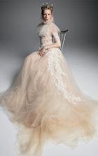 Vera Wang Benoite Tulle A-line Gown With Corset Bodice And French Tulle Halter Drape