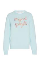 Moda Operandi Lingua Franca Original Gangsta' Cashmere Crew Sweater With Poppy Thr