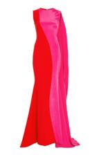 Christian Siriano Color Blocked Side Drape Gown