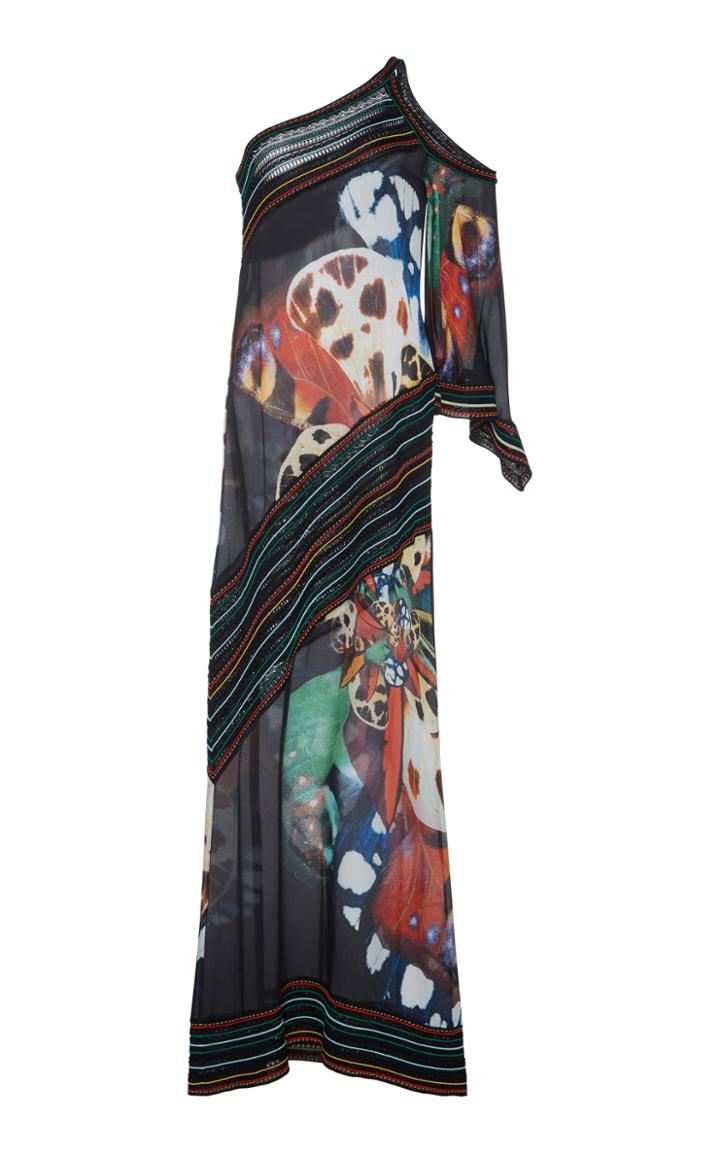 Roberto Cavalli One Shoulder Silk Dress