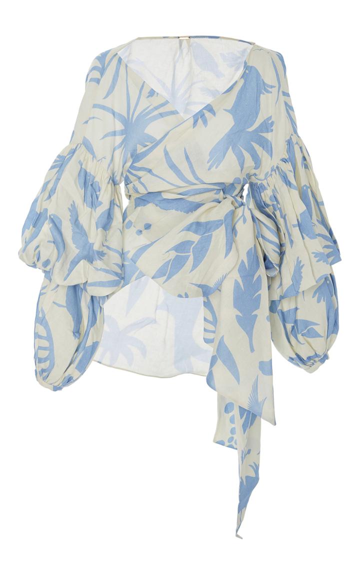 Johanna Ortiz M'o Exclusive Marina Printed Wrap Blouse