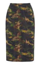 Rochas Broken Camouflage Pencil Skirt