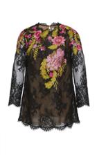Marchesa Floral Embroidered Lace Tunic