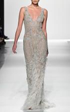 Jonathan Simkhai Diamond Tulle Fringe Gown