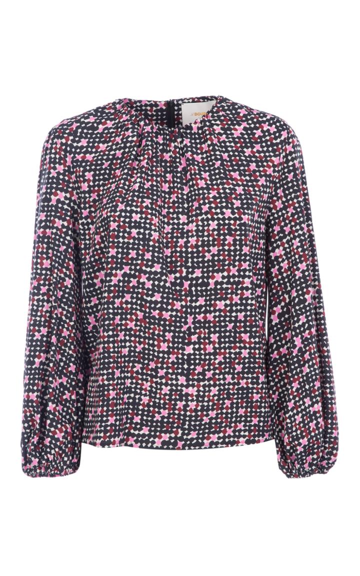 Moda Operandi La Doublej Charming Printed Crepe Top