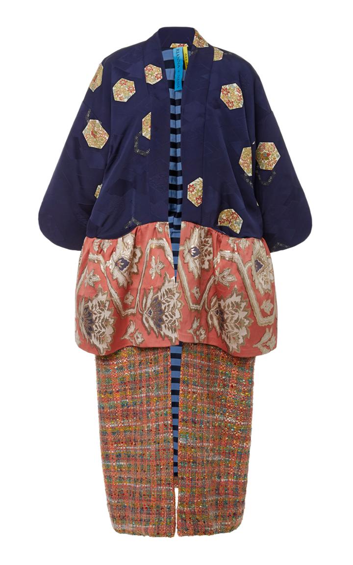 Rianna + Nina Exclusive Silk Floral Peplum Coat