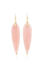 Annette Ferdinandsen Pink Opal Long Simple Birds Earrings