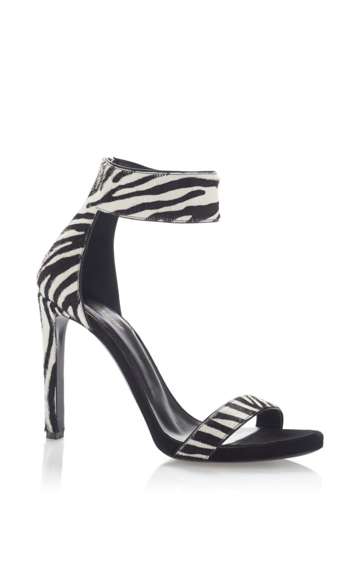 Roberto Cavalli Calf Hair Zebra Print Sandal