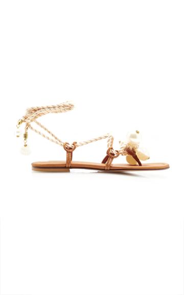 Alameda Turquesa Ariel Embellished Leather Sandals