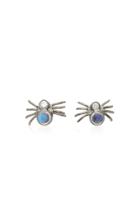 Colette Jewelry Spider 18k Black Gold Moonstone And Diamond Earrings