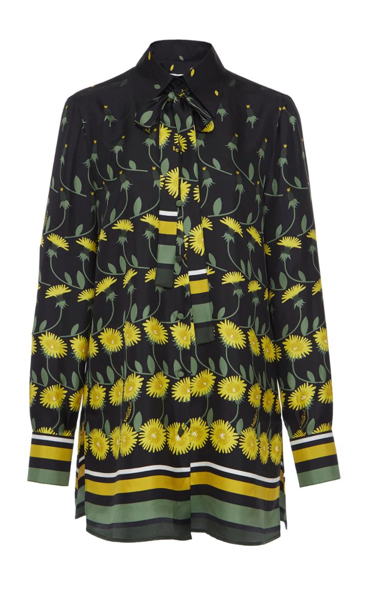 Valentino Printed Silk Button Down Shirt