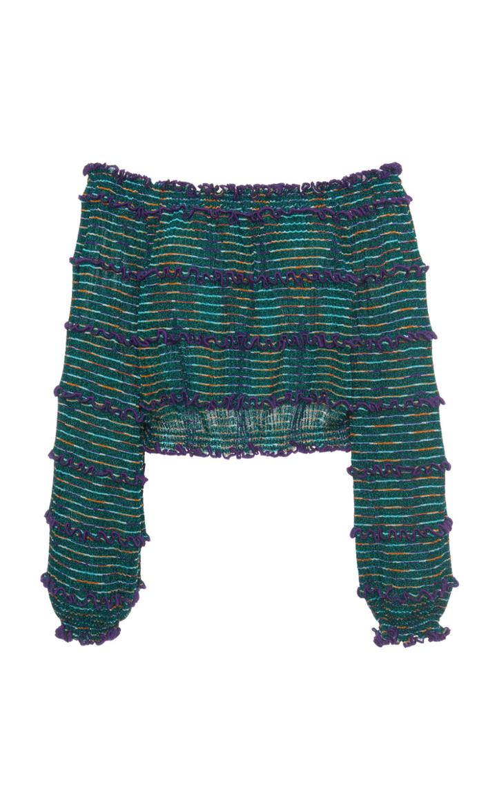 Moda Operandi Missoni Off The Shoulder Ruffled-trim Top Size: 38