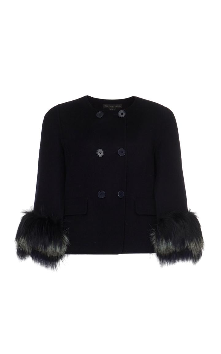 Pologeorgis The Adaline Fur-trimmed Cape